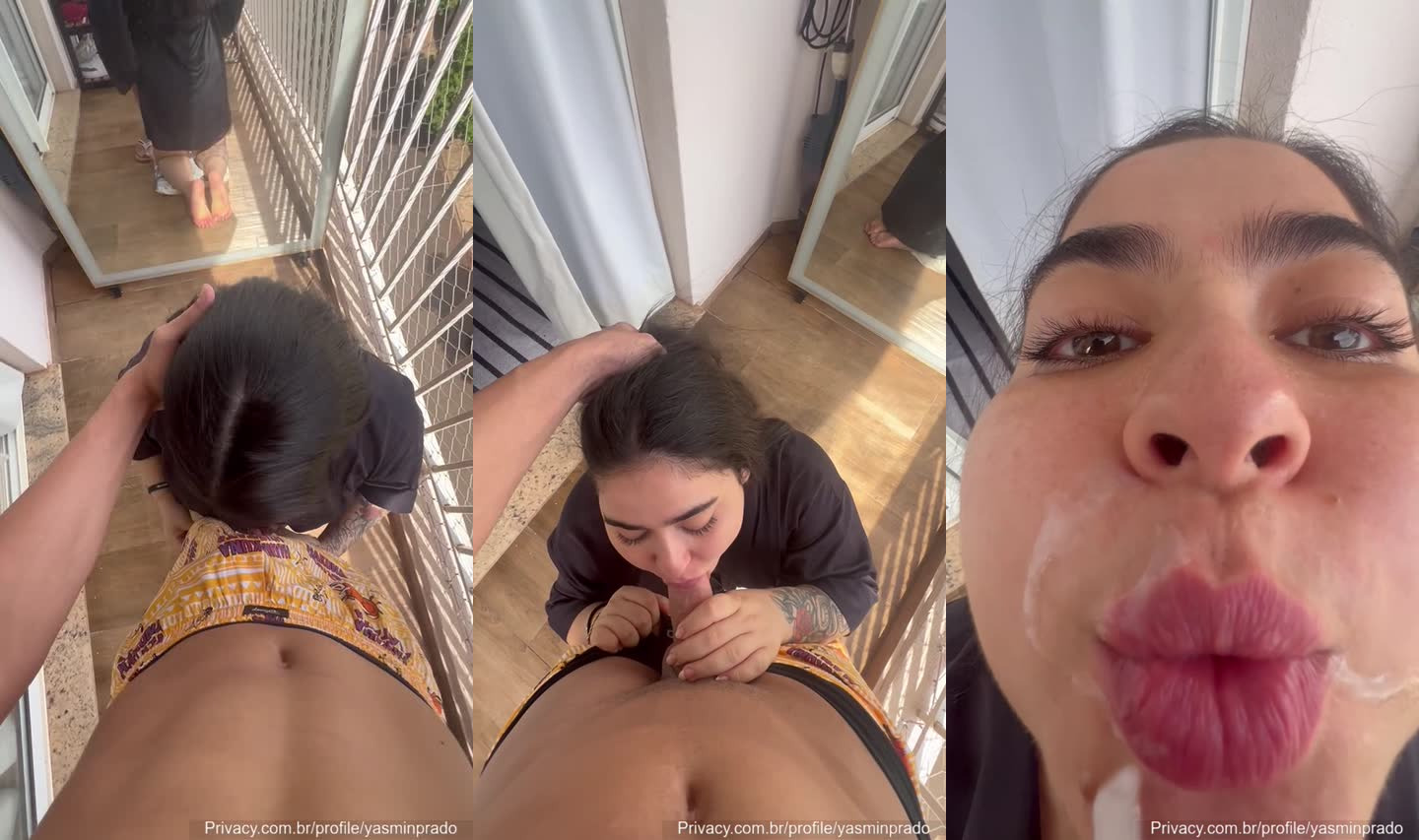 Her intimate moment exposed on a balcony