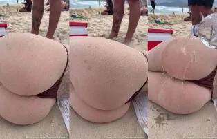 Pauline Ribeiro Exibindo o Rabão Na Praia